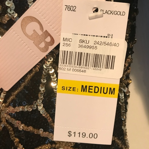 Black and gold sequin Gianni Bini dress - Picture 3 of 4